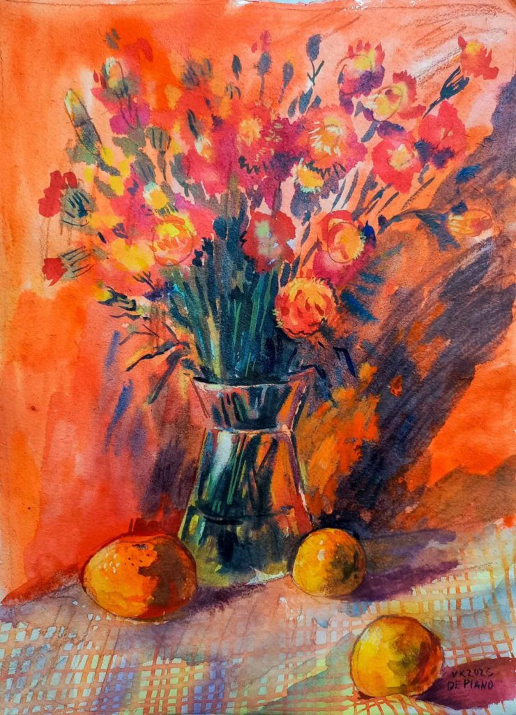 Bouquet of cloves with three oranges