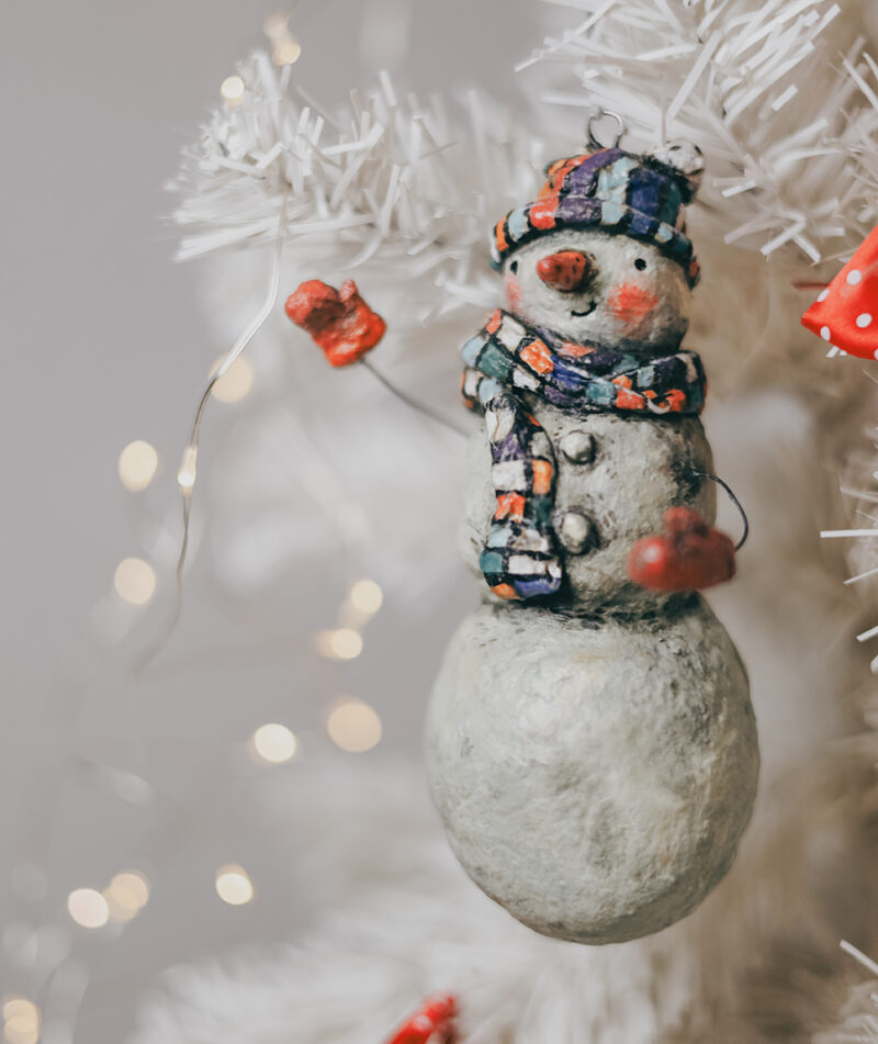 Spun Cotton Snowman Ornament