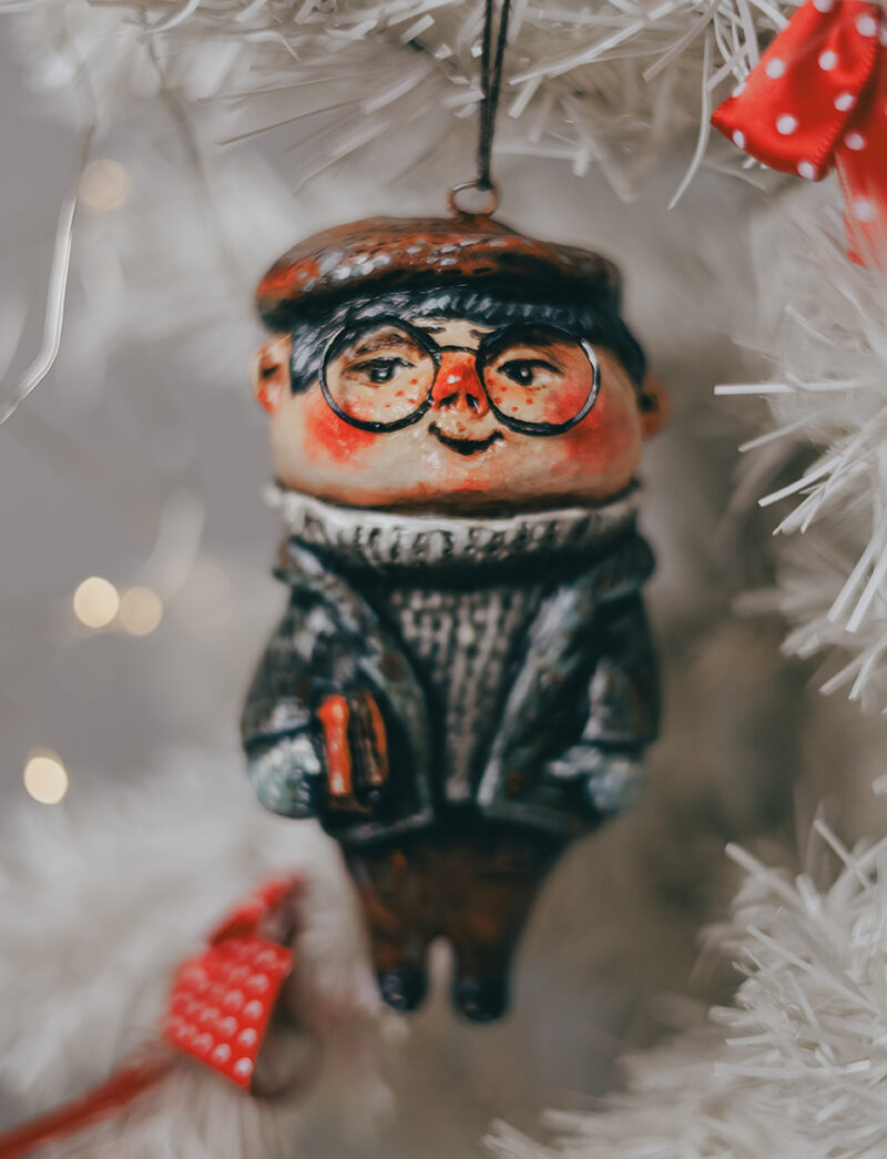 Charming Winter Gentleman Holiday Ornament – Handmade Christmas Decoration