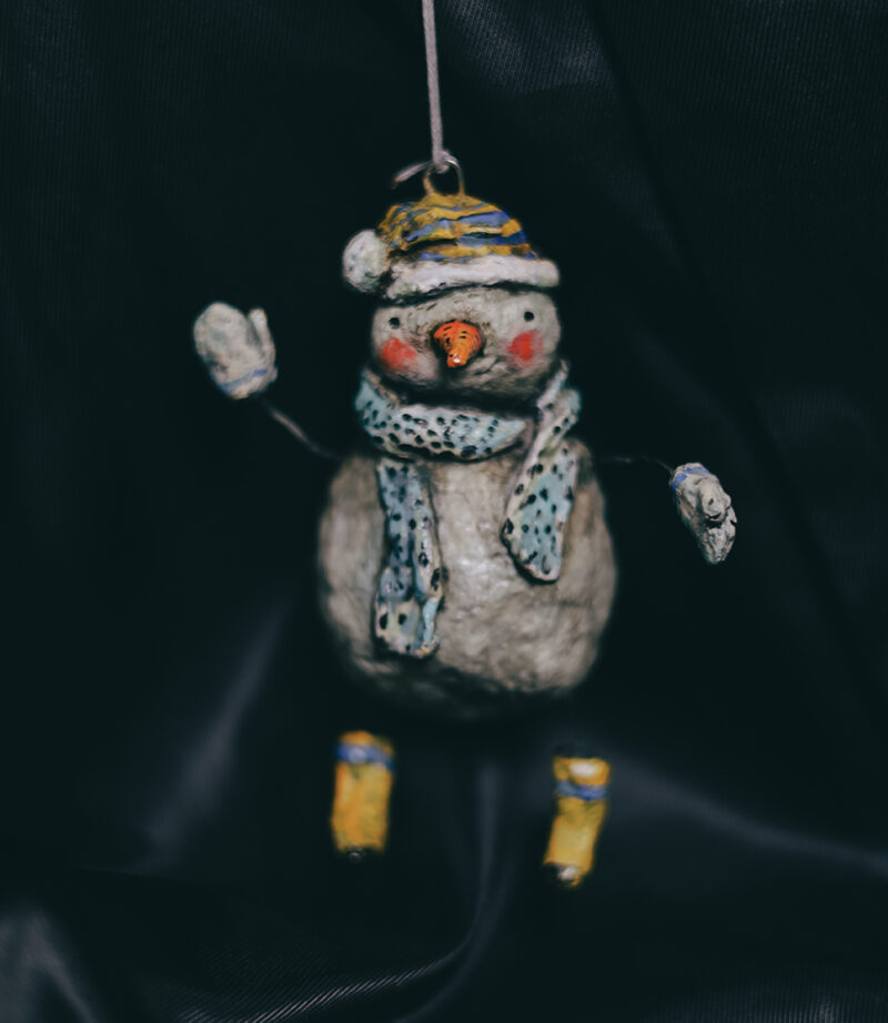 Cute Spun Cotton Snowman Ornament