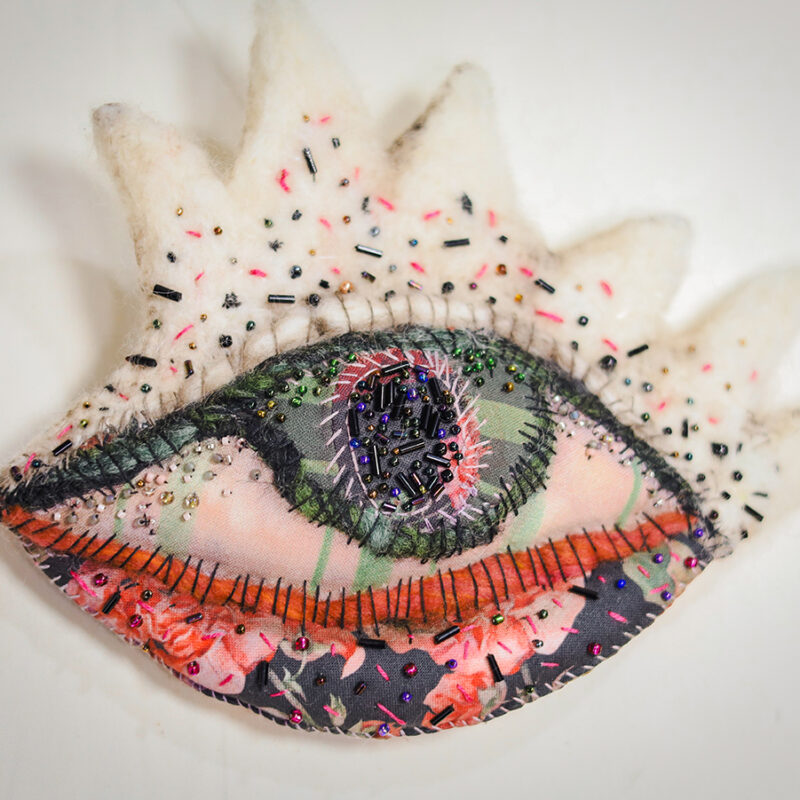 OOAK All-Seeing Eye Wall Hanging – Handmade Textile & Beaded Embroidery Talisman