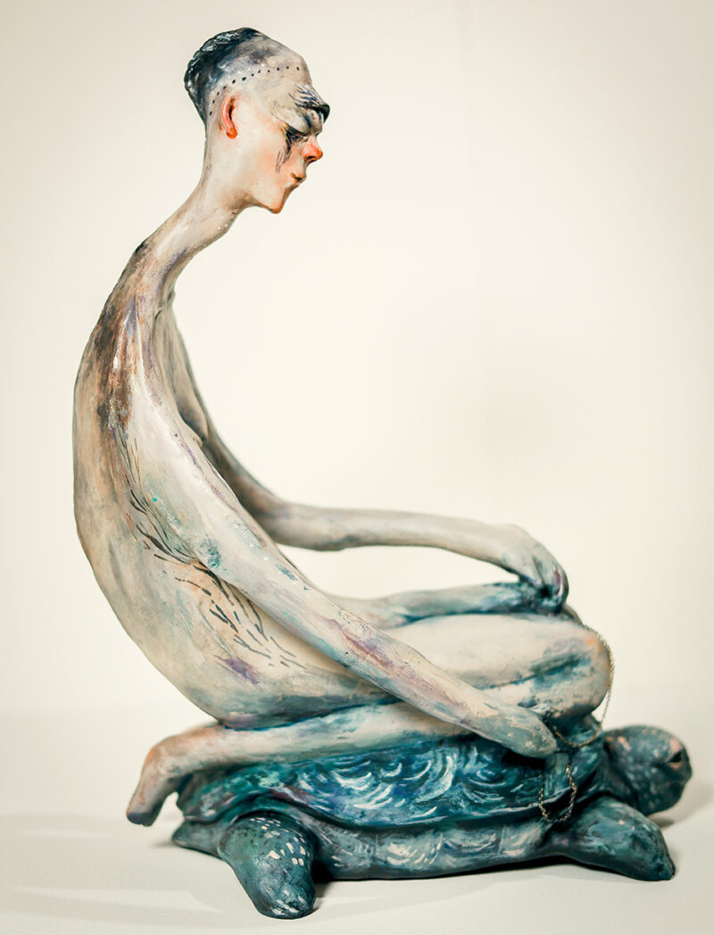 Oracle of Veils – One of a Kind Mystical Paper Mache Sculpture, Symbol of Intuition and Mystery, Home Decor Art Doll