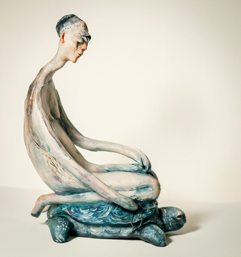Oracle of Veils – One of a Kind Mystical Paper Mache Sculpture, Symbol of Intuition and Mystery, Home Decor Art Doll