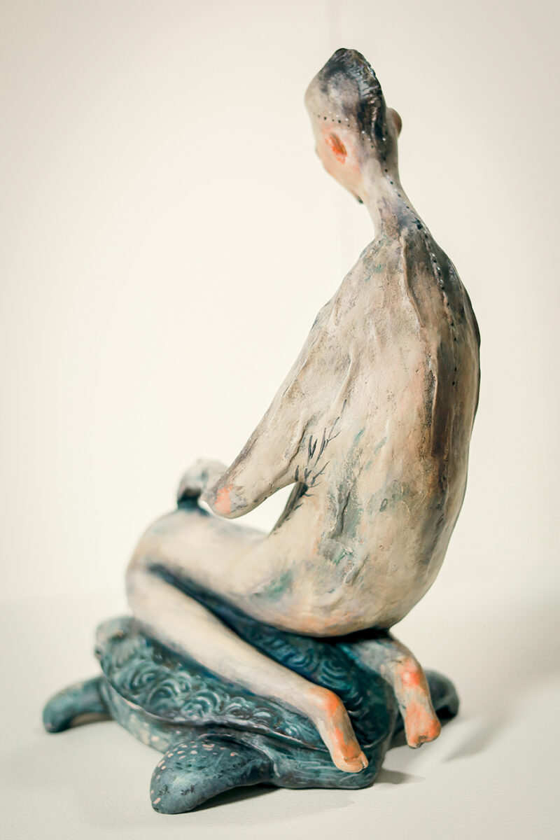 Oracle of Veils – One of a Kind Mystical Paper Mache Sculpture, Symbol of Intuition and Mystery, Home Decor Art Doll