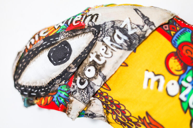 Contemporary Textile Wall Sculpture – Figurative Emotional Soft Art