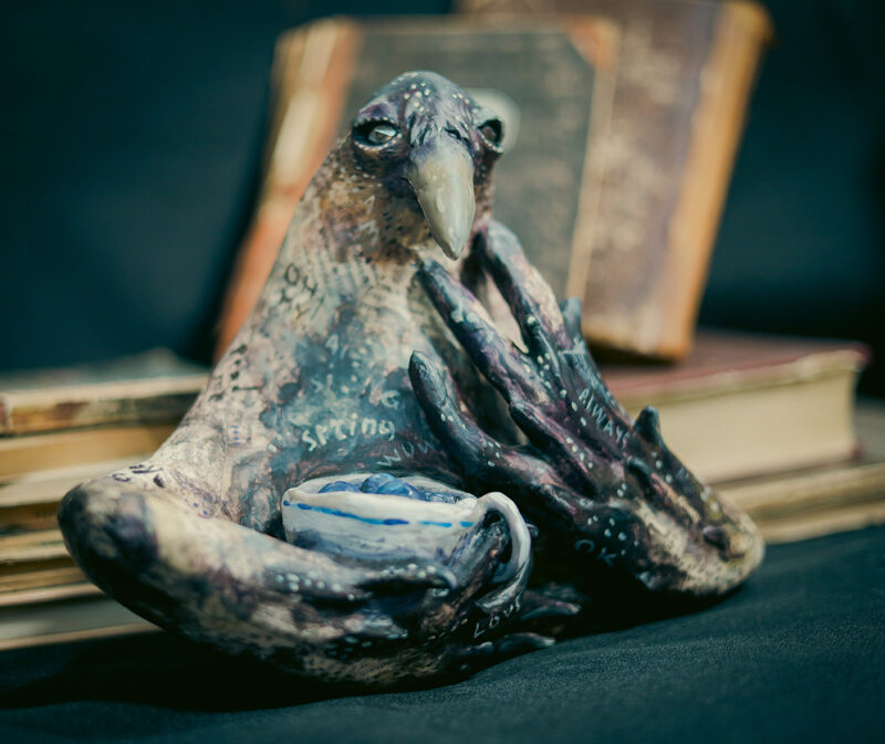 OOAK Black Raven Wall Hanging