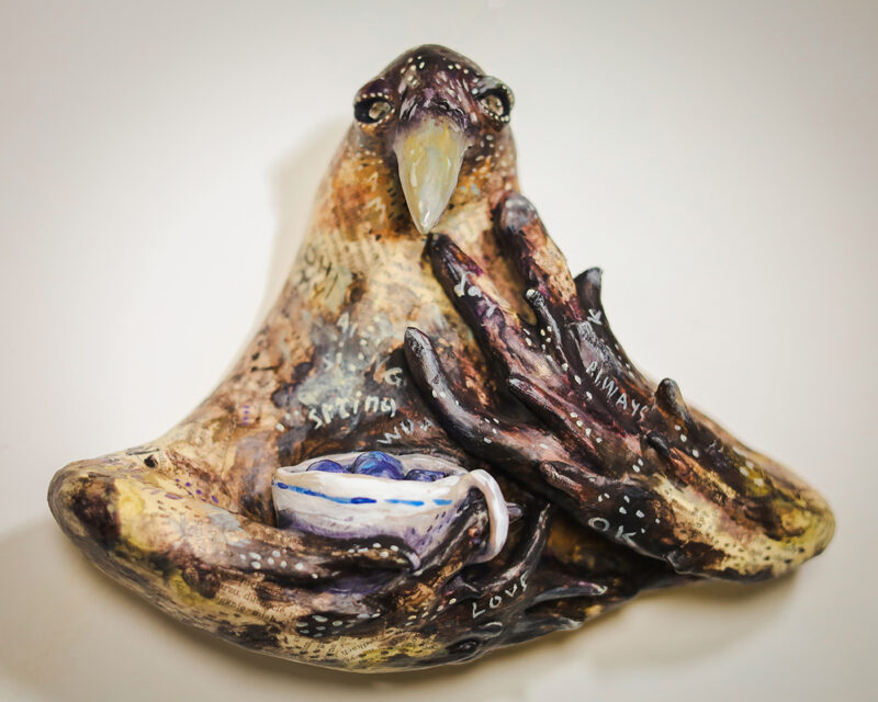 OOAK Black Raven Wall Hanging