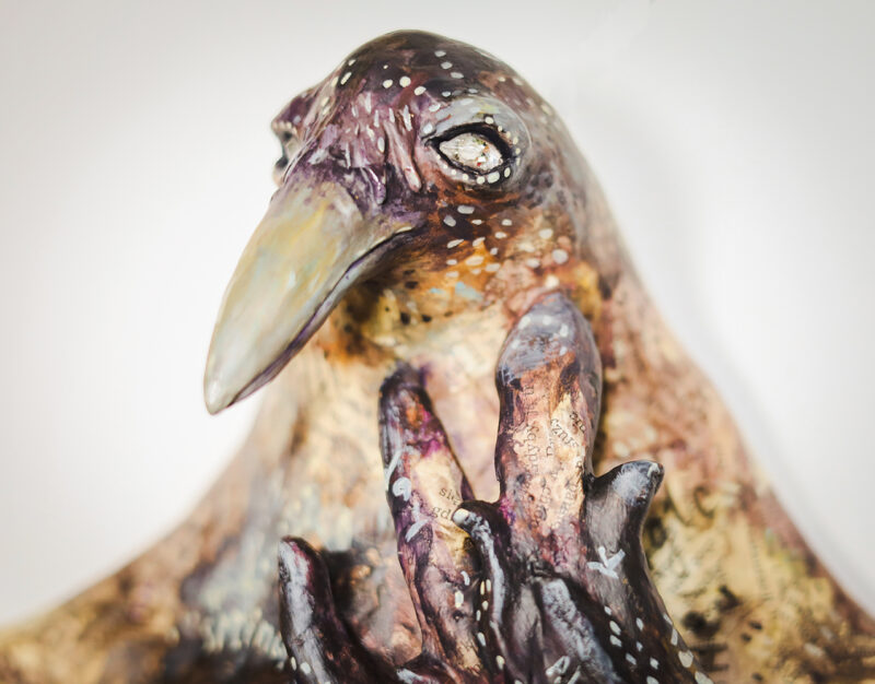 OOAK Black Raven Wall Hanging