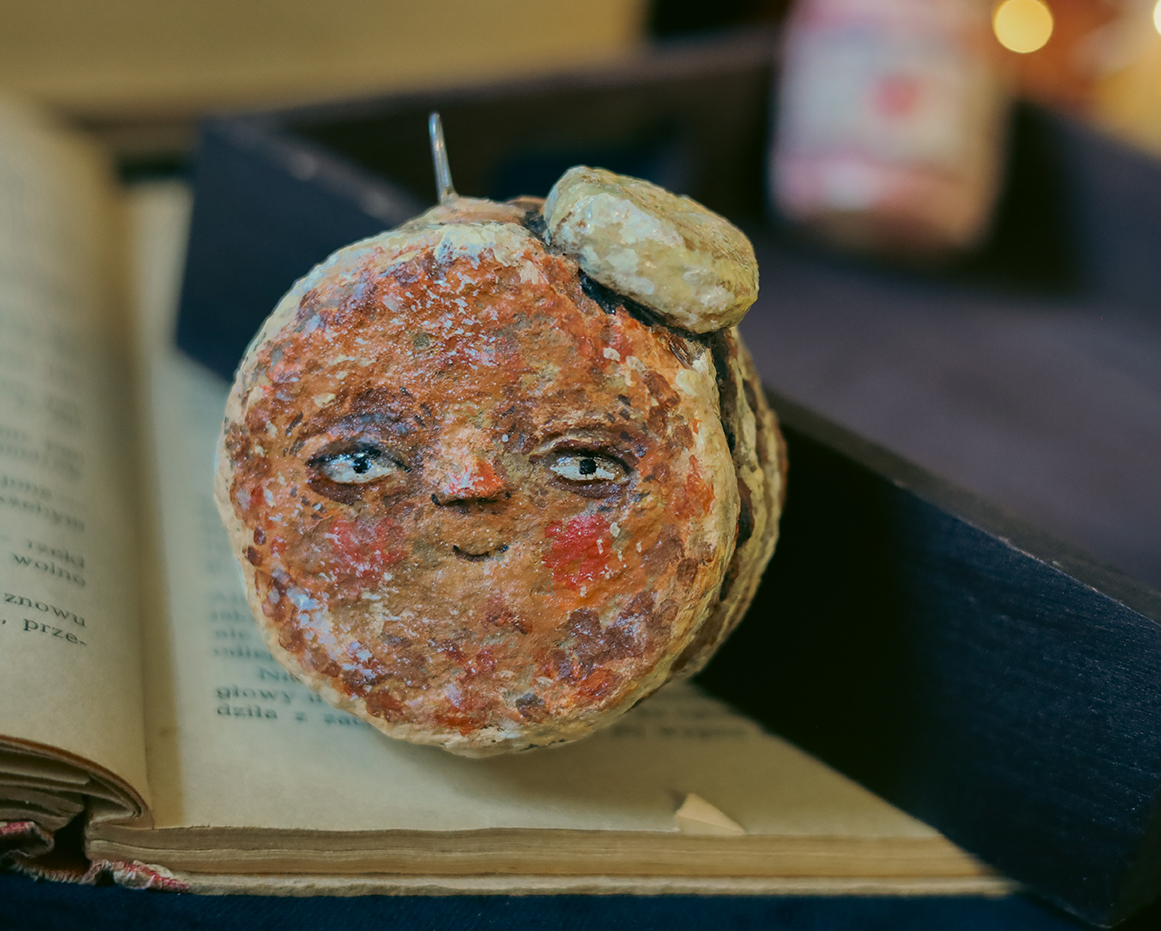 Pancake Christmas Ornament — Handmade Spun Cotton Decoration